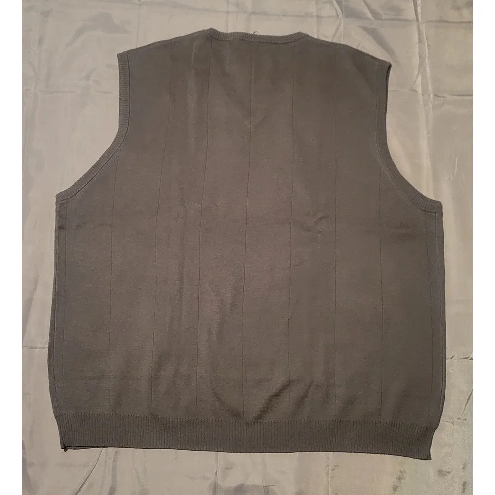 NWT Walter Hagen‎ Golf Sweater Vest Mens 2XL XXL Silk Cotton Gray Sports Preppy